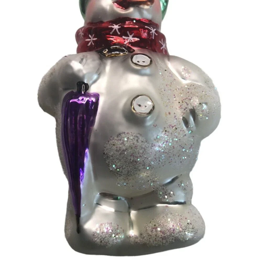 Vintage Christopher Radko Frosty Weather Snowman Christmas Ornament Tag Box 1996